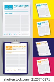 Medical Prescription different views stock illustration