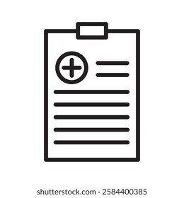 medical Prescription icon black and white vector outline sign