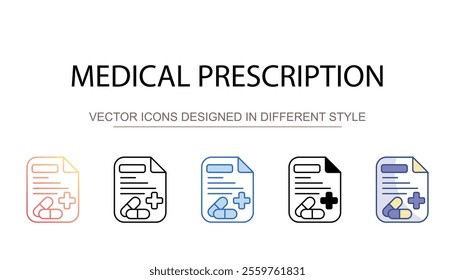 Medical Prescription icon design with white background stock illustration