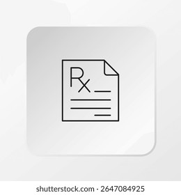 Ícone de prescrição médica, vetor plano para médicos