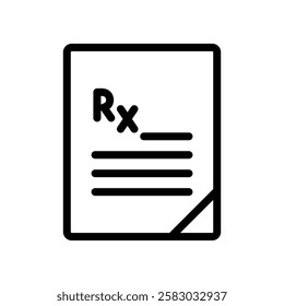 Medical Prescription Icon, Line Vector graphics