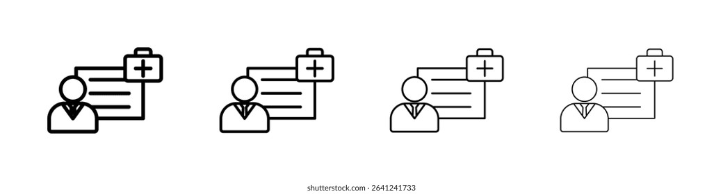 medical Prescription icon Outline sign symbol set