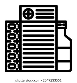 Medical prescription icon in Outline Style. Line art