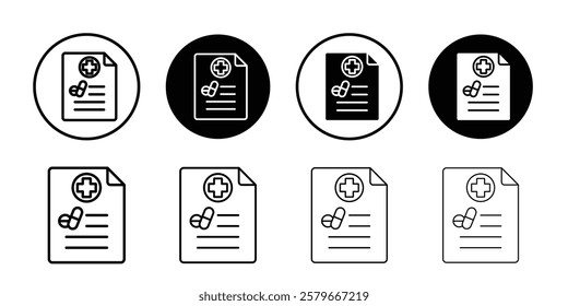 medical Prescription icon Outline thin set pack series