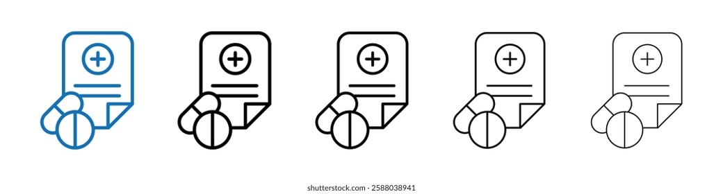 medical Prescription icon Outline vector logo for web ui