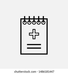 Medical Prescription Icon - Sign & Symbol Logo Vector.