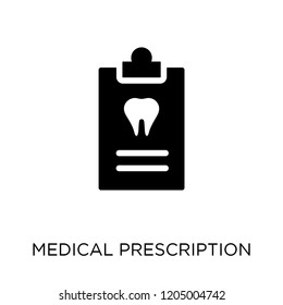 Medical prescription icon. Medical prescription symbol design from Dentist collection. Simple element vector illustration on white background.