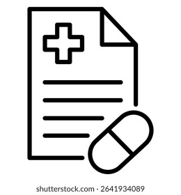 Medical prescription icon Thin line vector design