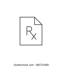 Medical prescription icon in thin outline style. Medicine doctor healthcare