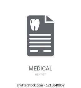 Medical prescription icon. Trendy Medical prescription logo concept on white background from Dentist collection. Suitable for use on web apps, mobile apps and print media.