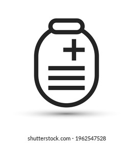 A medical prescription icon vector medical element for trendy design. Simple pictogram for mobile concept and web apps. Vector line doctors blank icon isolated on a white background.