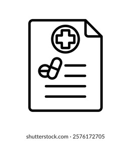 medical Prescription icon vector outline logo sign