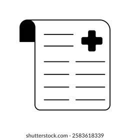 medical prescription icon with white background vector stock illustration