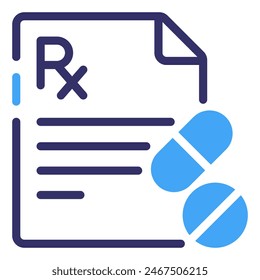 Medical Prescription Line Icon Symbol