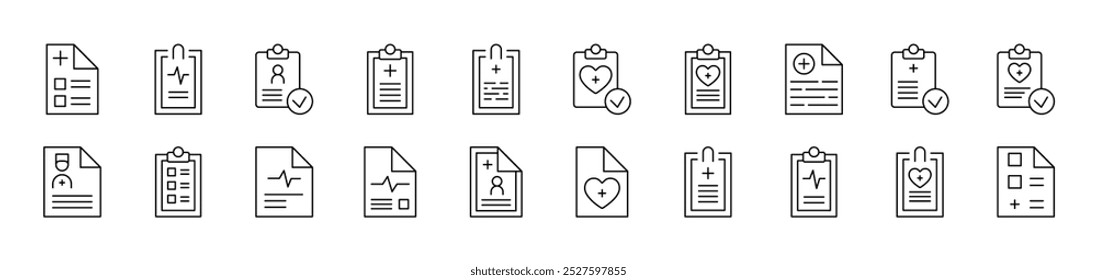 Conjunto De Ícones Relacionados À Receita Médica. Traço editável. Adequado para sites, livros, cartões, aplicativos 