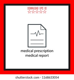 medical prescription medical report vector icon