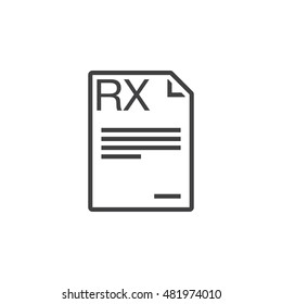 Medical Prescription, RX Line Icon, Outline Vector Logo Illustration, Linear Pictogram Isolated On White