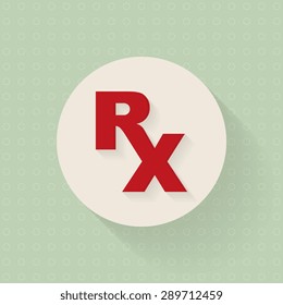 Medical prescription Rx sign icon. Vector illustration eps 10.