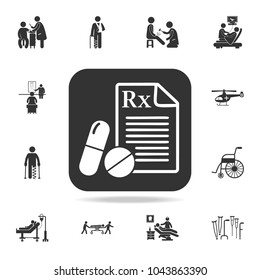 Medical prescription and tablets icon. Detailed set of medicine element Illustration. Premium quality graphic design. One of the collection icons for websites, web design, mobile on white background