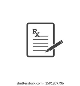 Medical prescription vector icon. Doctor's appointment on white isolated background.