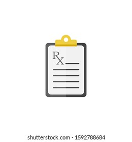 Medical prescription vector icon. Doctor's appointment on white isolated background.