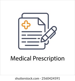 Medical Prescription vector icon stock illustration