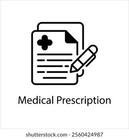 Medical Prescription vector icon stock illustration