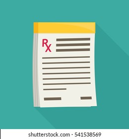 Medical prescription vector illustration. Rx form.