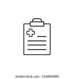 Medical prescription. Vector linear icon.