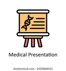 Medical Presentation vector Filled outline icon style illustration. EPS 10 File