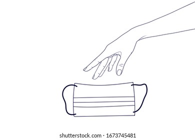 medical preventive mask. eps10 vector stock illustration