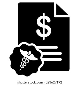 Medical Prices vector icon. Style is flat symbol, black color, rounded angles, white background.