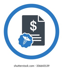 Medical Prices vector icon. Style is bicolor flat rounded symbol, smooth blue colors, rounded angles, white background.