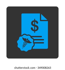 Medical Prices vector icon. Style is flat rounded square button, blue and gray colors, white background.