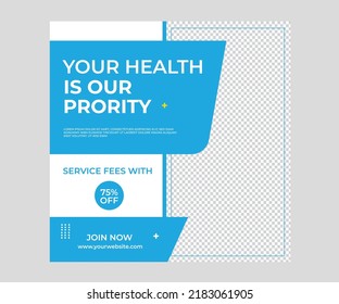 Medical print clinic promotional ads banner.