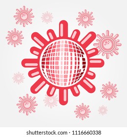 medical probiotics red gradient vector illustration isolated with grey background