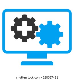 Medical Process Monitoring vector icon. Style is bicolor flat symbol, blue and gray colors, rounded angles, white background.