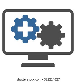 Medical Process Monitoring vector icon. Style is bicolor flat symbol, cobalt and gray colors, rounded angles, white background.