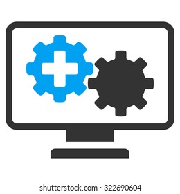 Medical Process Monitoring vector icon. Style is bicolor flat symbol, blue and gray colors, rounded angles, white background.