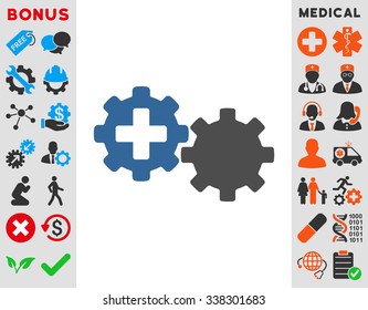 Medical Process vector icon with bonus. Style is bicolor flat symbol, cobalt and gray colors, rounded angles, white background.