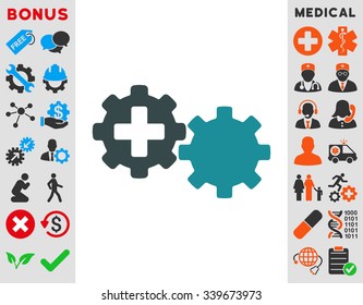 Medical Process vector icon with bonus. Style is bicolor flat symbol, soft blue colors, rounded angles, white background.