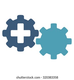 Medical Process vector icon. Style is bicolor flat symbol, cyan and blue colors, rounded angles, white background.