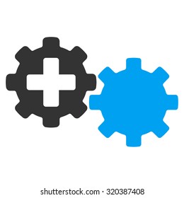 Medical Process vector icon. Style is bicolor flat symbol, blue and gray colors, rounded angles, white background.