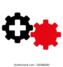 Medical Process vector icon. Style is bicolor flat symbol, intensive red and black colors, rounded angles, white background.