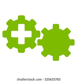 Medical Process vector icon. Style is flat symbol, eco green color, rounded angles, white background.