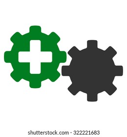 Medical Process vector icon. Style is bi-color flat symbol, green and gray colors, rounded angles, white background.