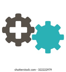 Medical Process vector icon. Style is bi-color flat symbol, grey and cyan colors, rounded angles, white background.