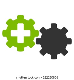 Medical Process vector icon. Style is bi-color flat symbol, eco green and gray colors, rounded angles, white background.