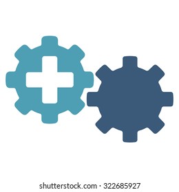 Medical Process vector icon. Style is bicolor flat symbol, cyan and blue colors, rounded angles, white background.