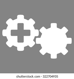 Medical Process vector icon. Style is flat symbol, white color, rounded angles, gray background.